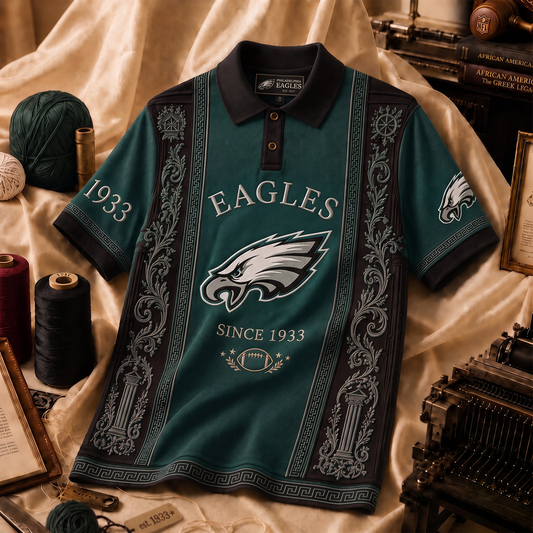 Premium NFL PHI Embroidered Vintage Heritage Polo Shirt