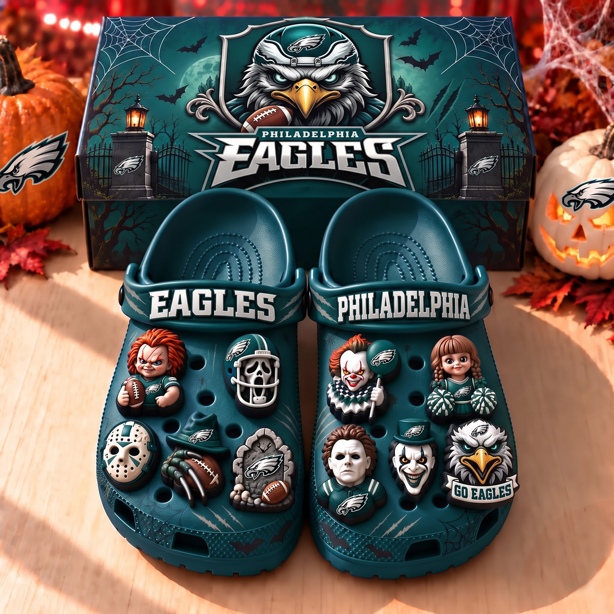 Premium NFL PHI Halloween Clogs