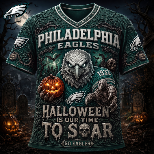Premium NFL PHI Haunted Howl Halloween Mascot T-shirt
