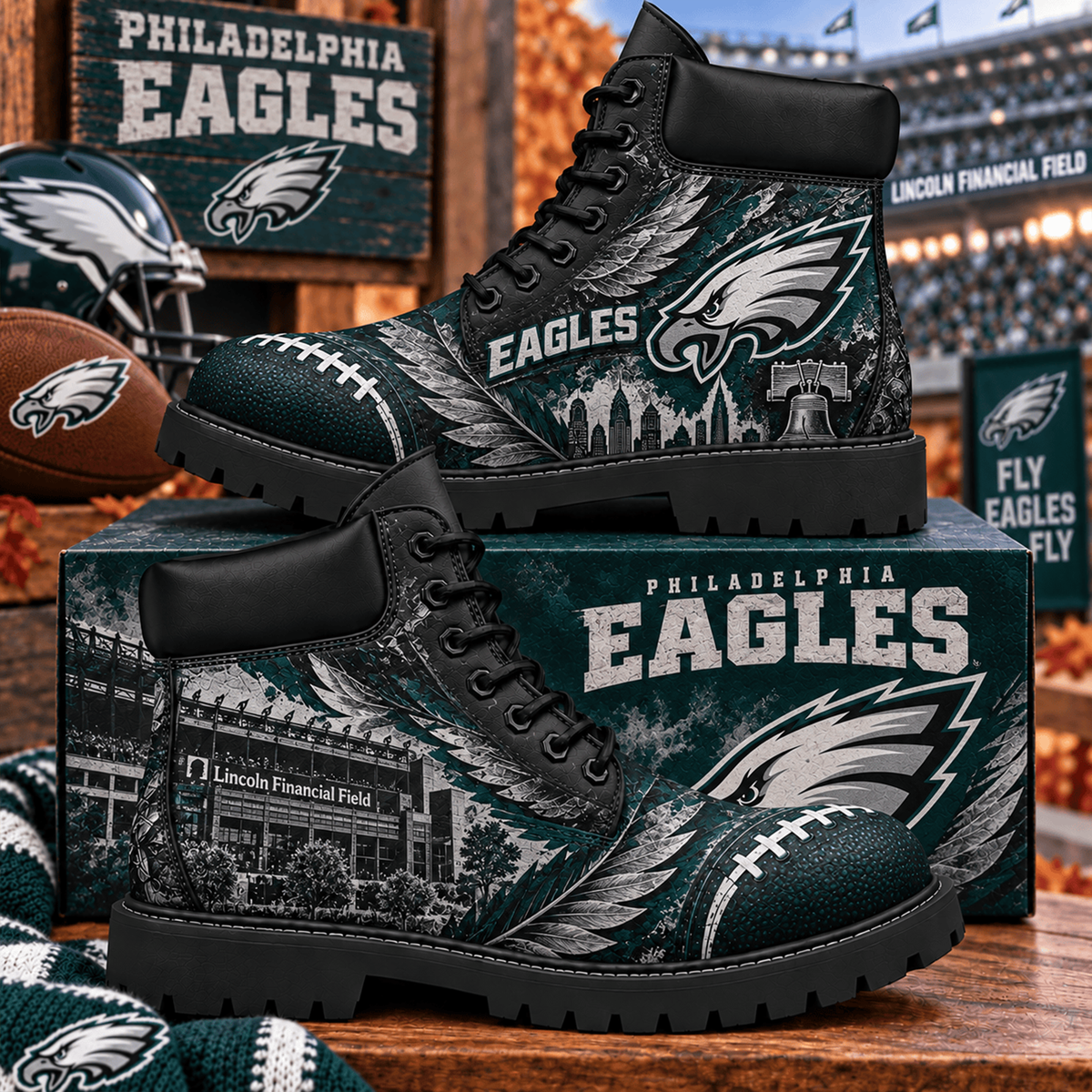 Premium NFL PHI Heritage Skyline Boots V4