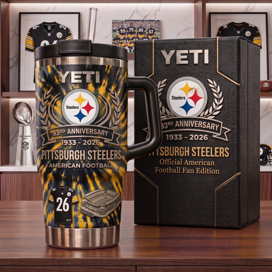 Premium NFL PIT Anniversary Flame Heritage Handle Tumbler