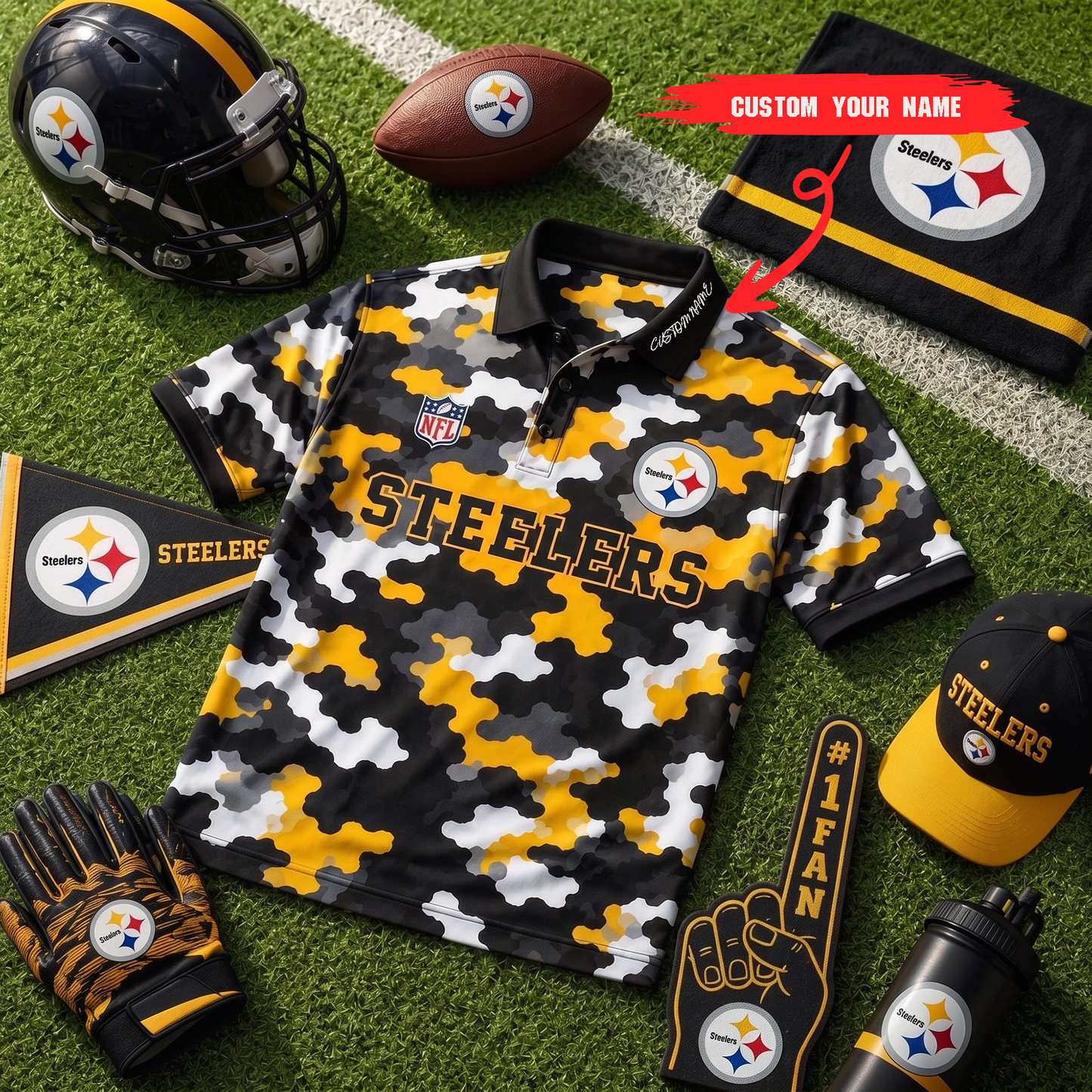 Premium NFL PIT Camo Polo Shirt