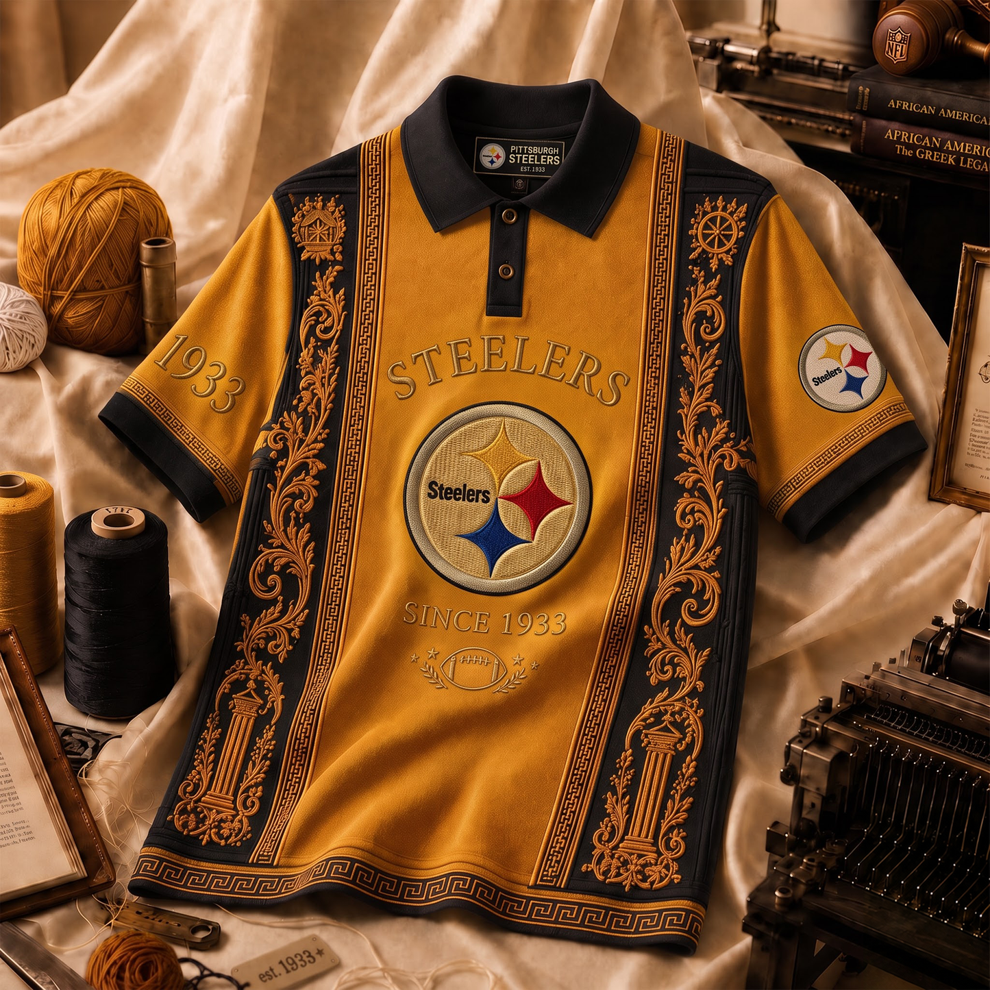 Premium NFL PIT Embroidered Vintage Heritage Polo Shirt