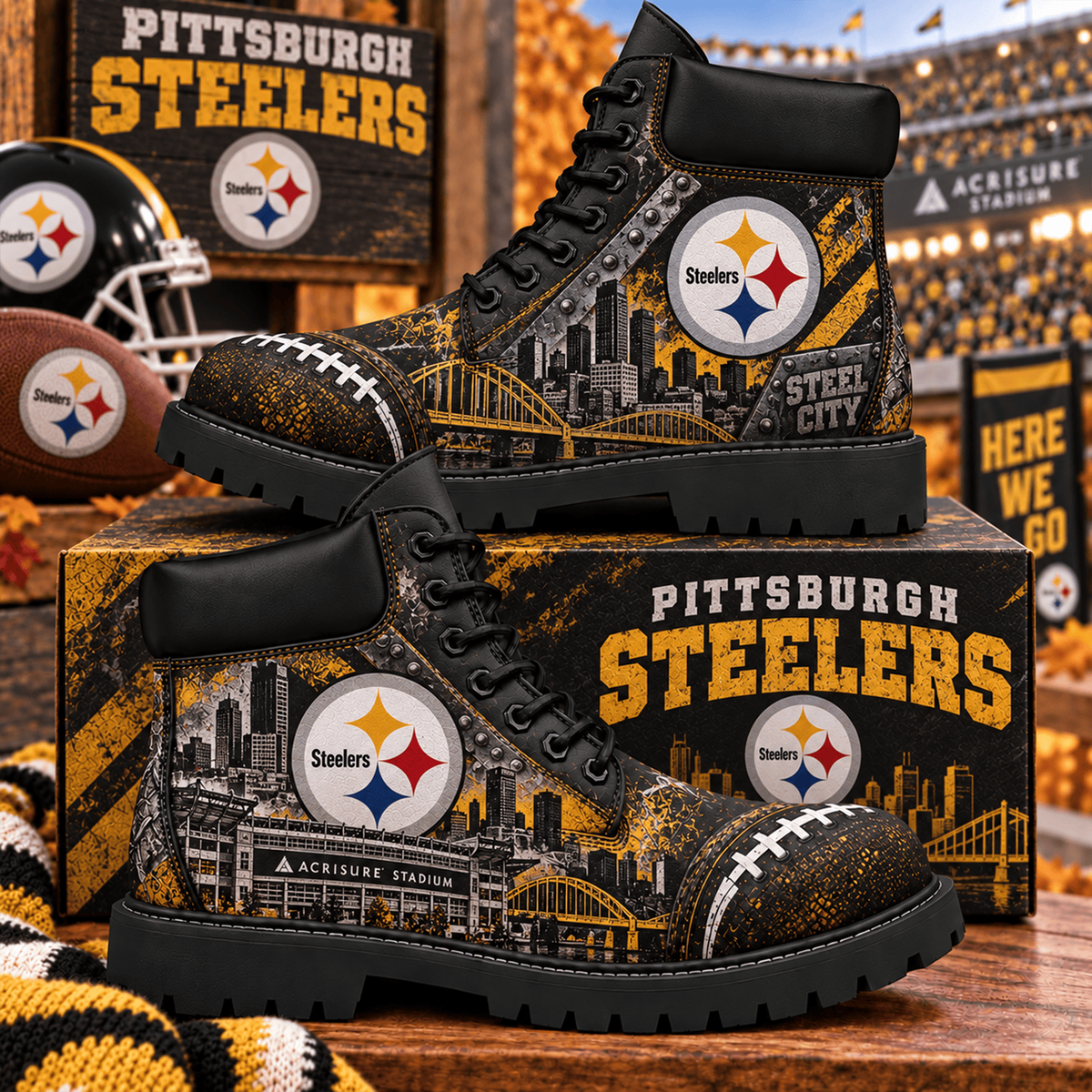 Premium NFL PIT Heritage Skyline Boots V4