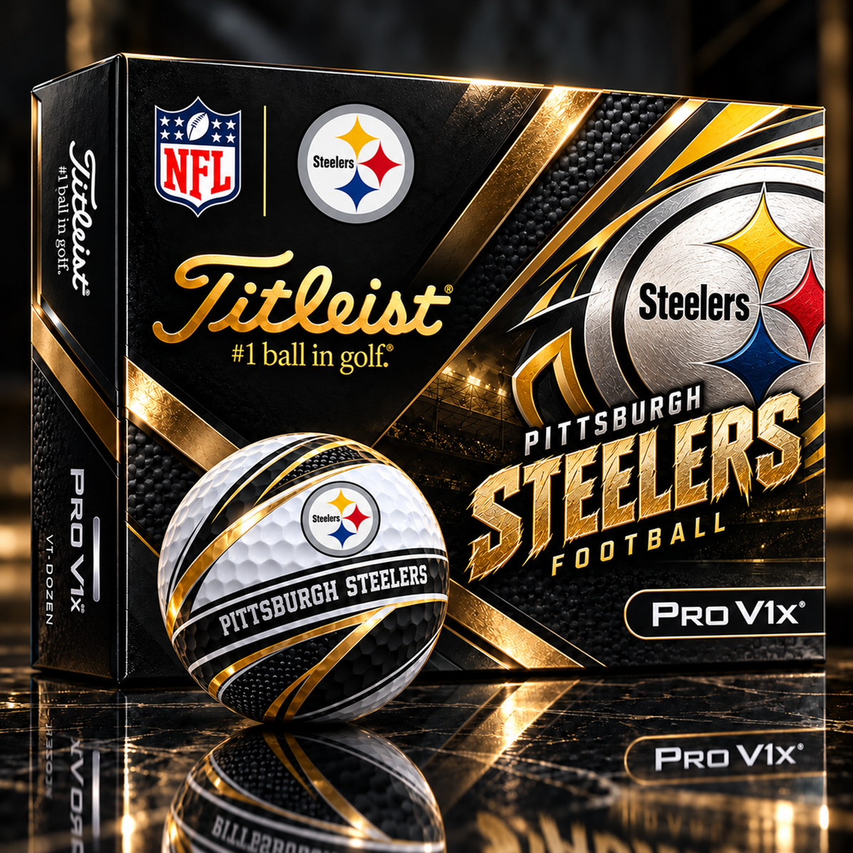Premium NFL PIT x Titleist Pro V1 Team Spirit Golf Balls Set V2