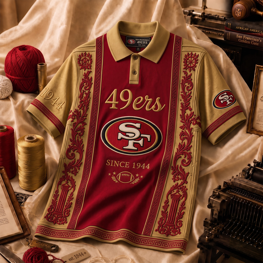 Premium NFL SF Embroidered Vintage Heritage Polo Shirt