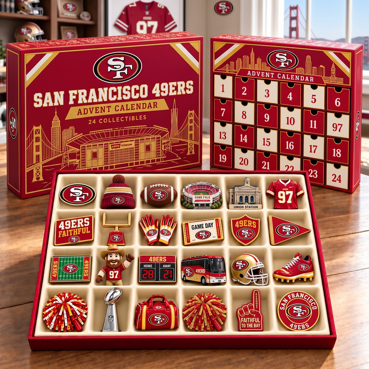 Premium NFL SF Team Spirit 24-Piece Advent Calendar V3