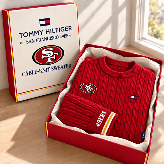 Premium NFL SF49 Cable Knit Sweater