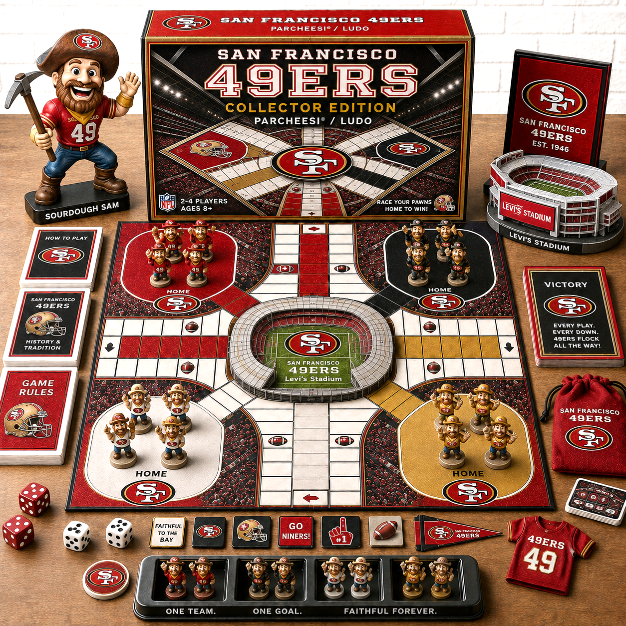 Premium NFL SF49 Collector’s Edition Parcheesi Board Game