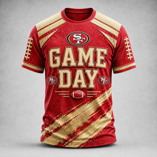 Premium NFL SF49 Game Day Paint Splatter Performance T-Shirt