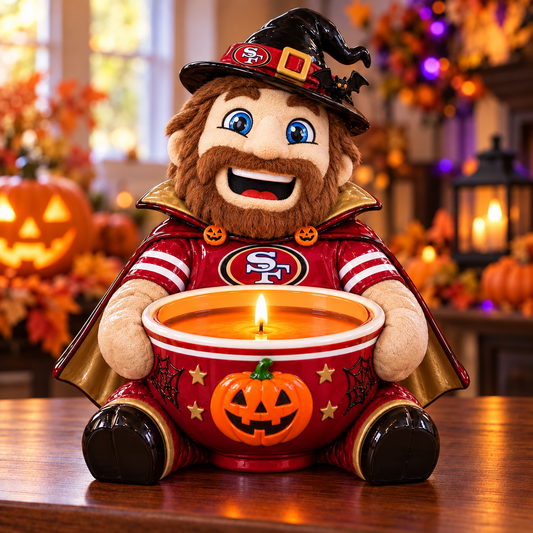 Premium NFL SF49 Halloween Candle Holder