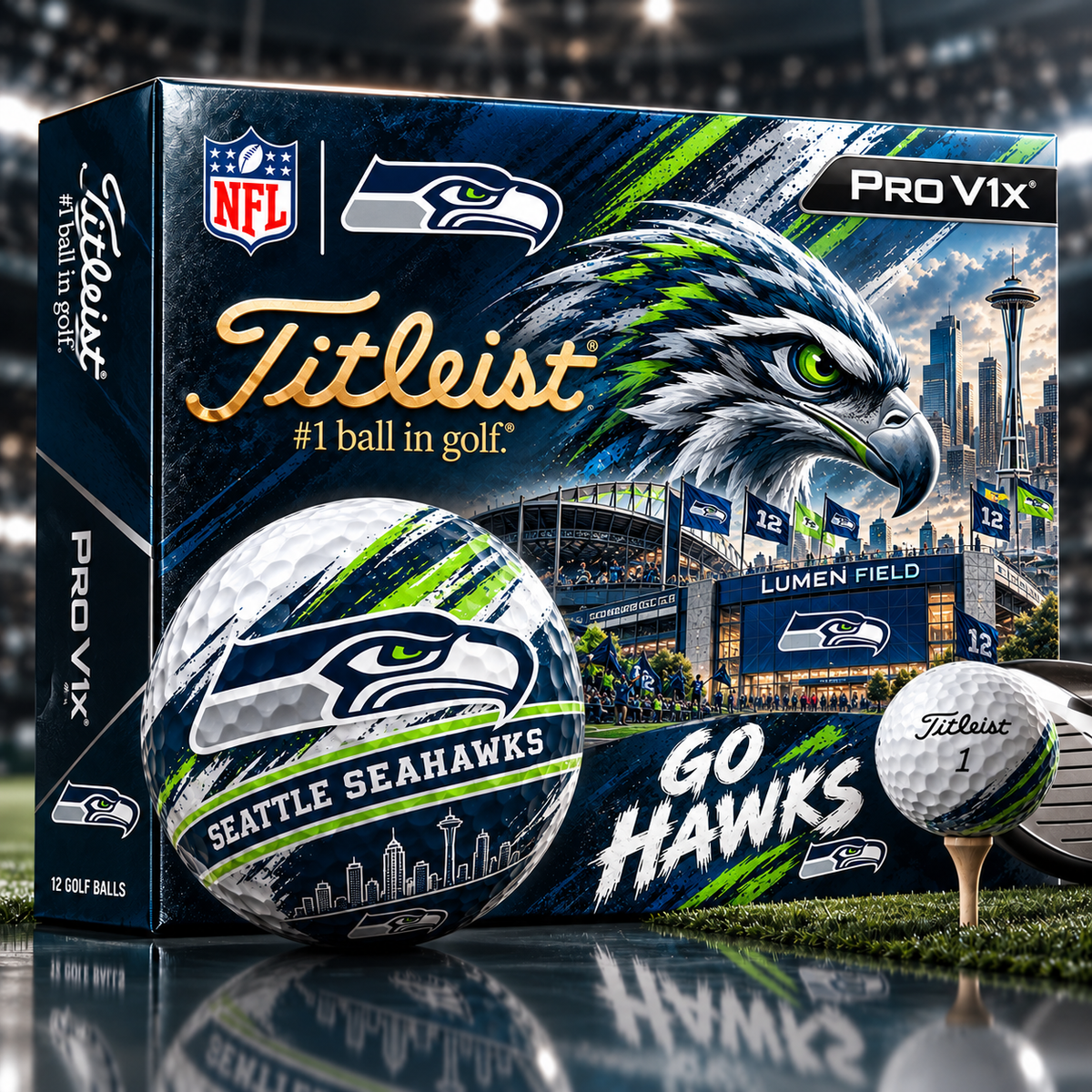 Premium NFL SS x Titleist Pro V1 Skyline & Stadium Golf Balls Set