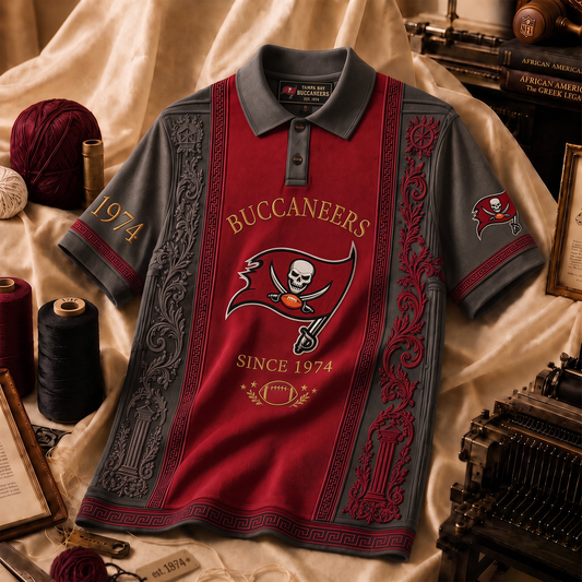 Premium NFL TB Embroidered Vintage Heritage Polo Shirt