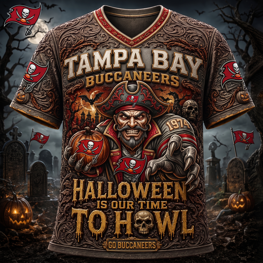 Premium NFL TB Haunted Howl Halloween Mascot T-shirt
