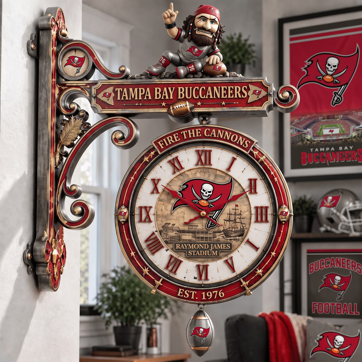 Premium NFL TB Illuminating Collector Wall Clock