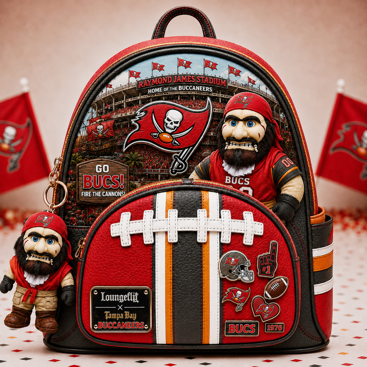 Premium NFL TBB Mascot Football Fan Backpack