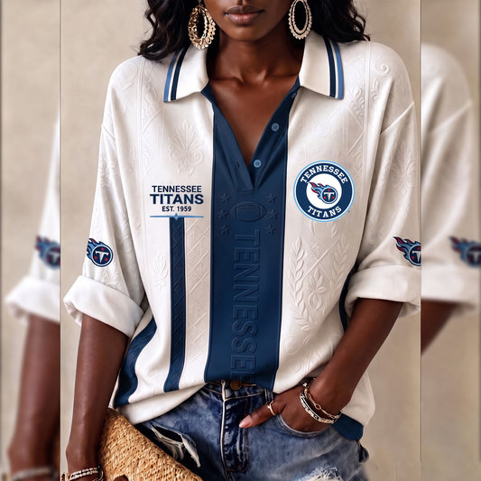 Premium NFL TEN Embossed Heritage Open-collar Polo Shirt