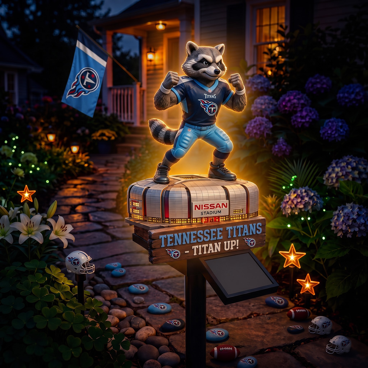 Premium NFL TEN Mascot Stadium LumiGarden Solar Lights