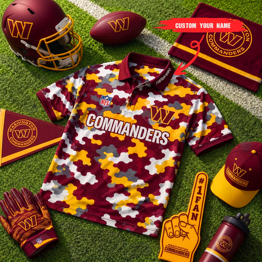 Premium NFL WAS Camo Polo Shirt