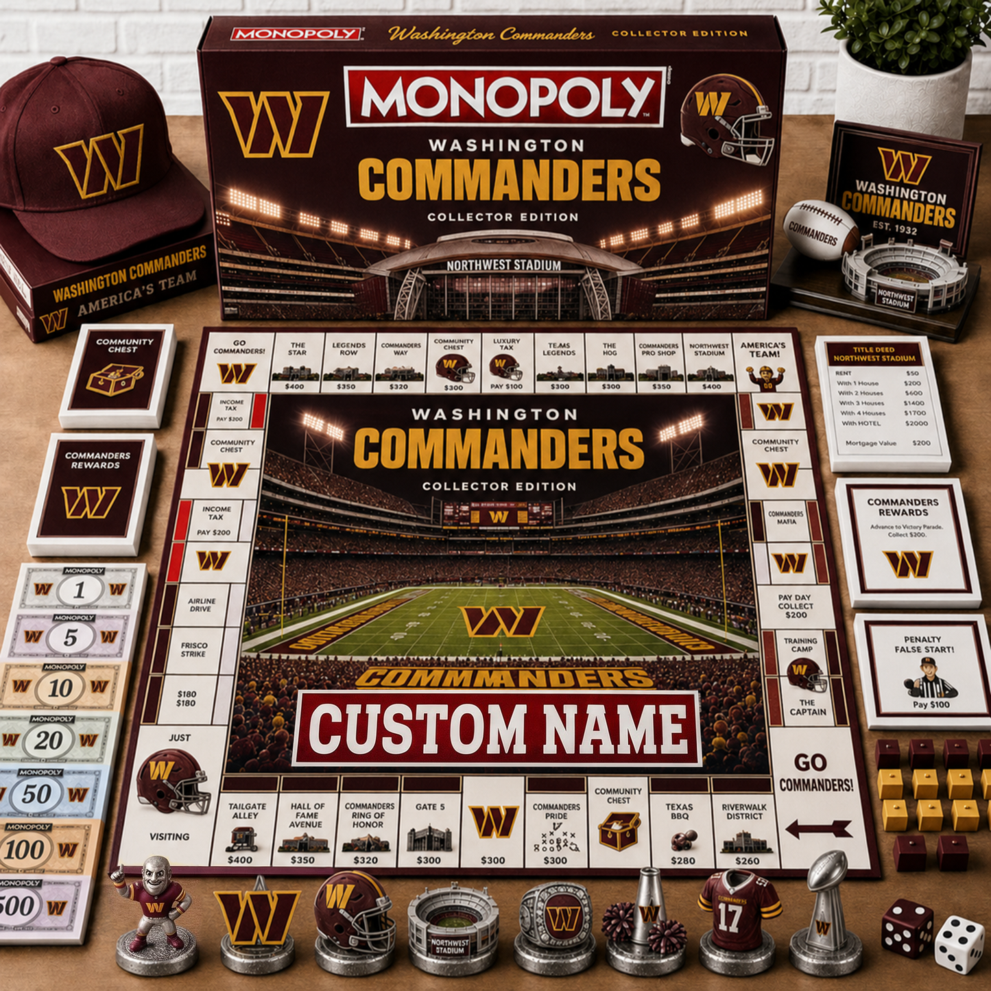 Premium NFL WAS Collector’s Edition Board Game Custom name