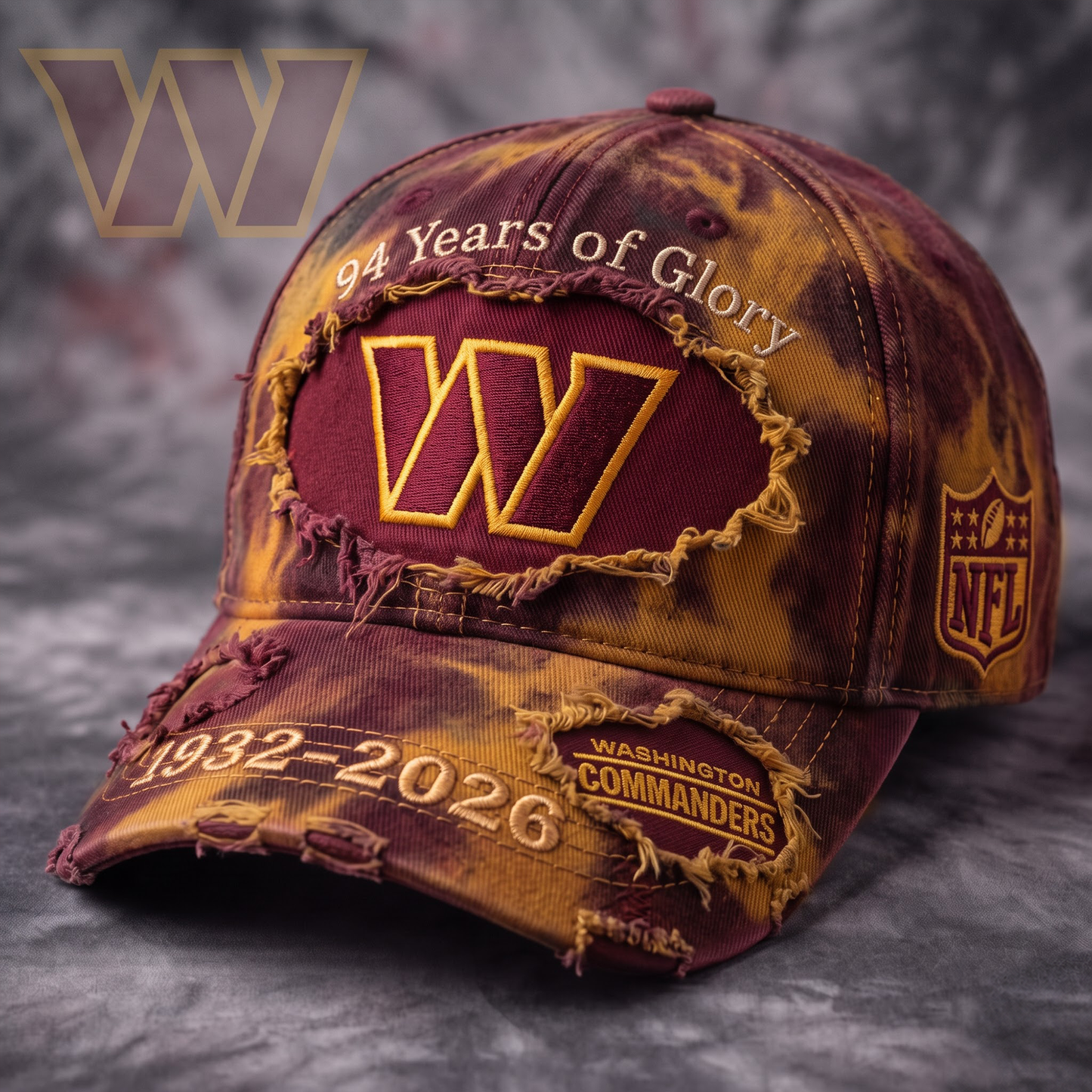 Premium NFL WAS Glory Vintage Distressed Embroidered Cap