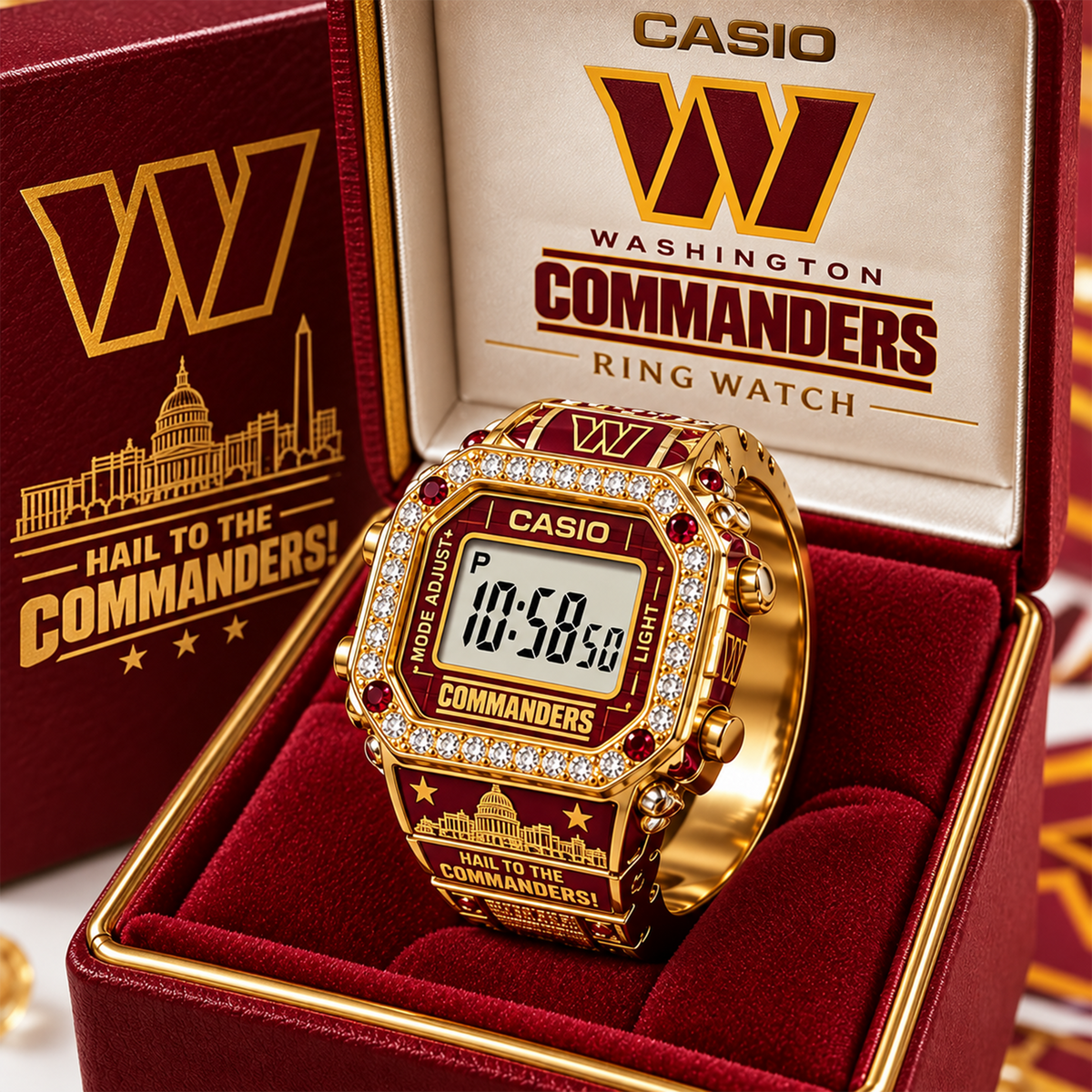 Premium NFL WAS Gold Ring Watch