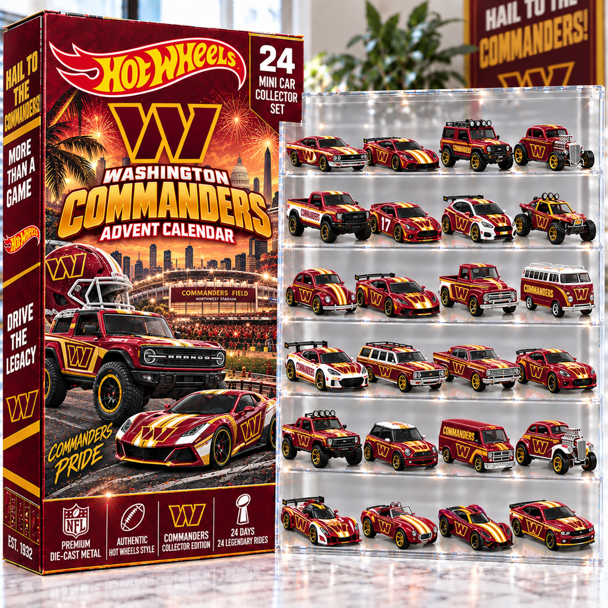Premium NFL WAS Mini Car Advent Calendar V4