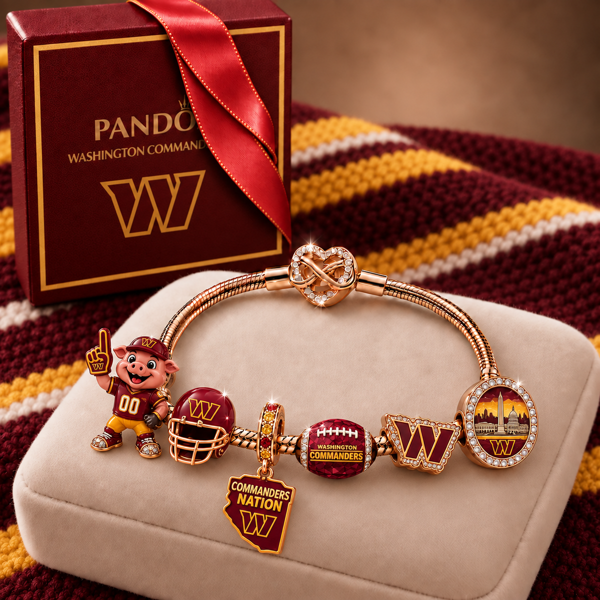Premium NFL WC Collector Rose Gold Charm Bracelet V6
