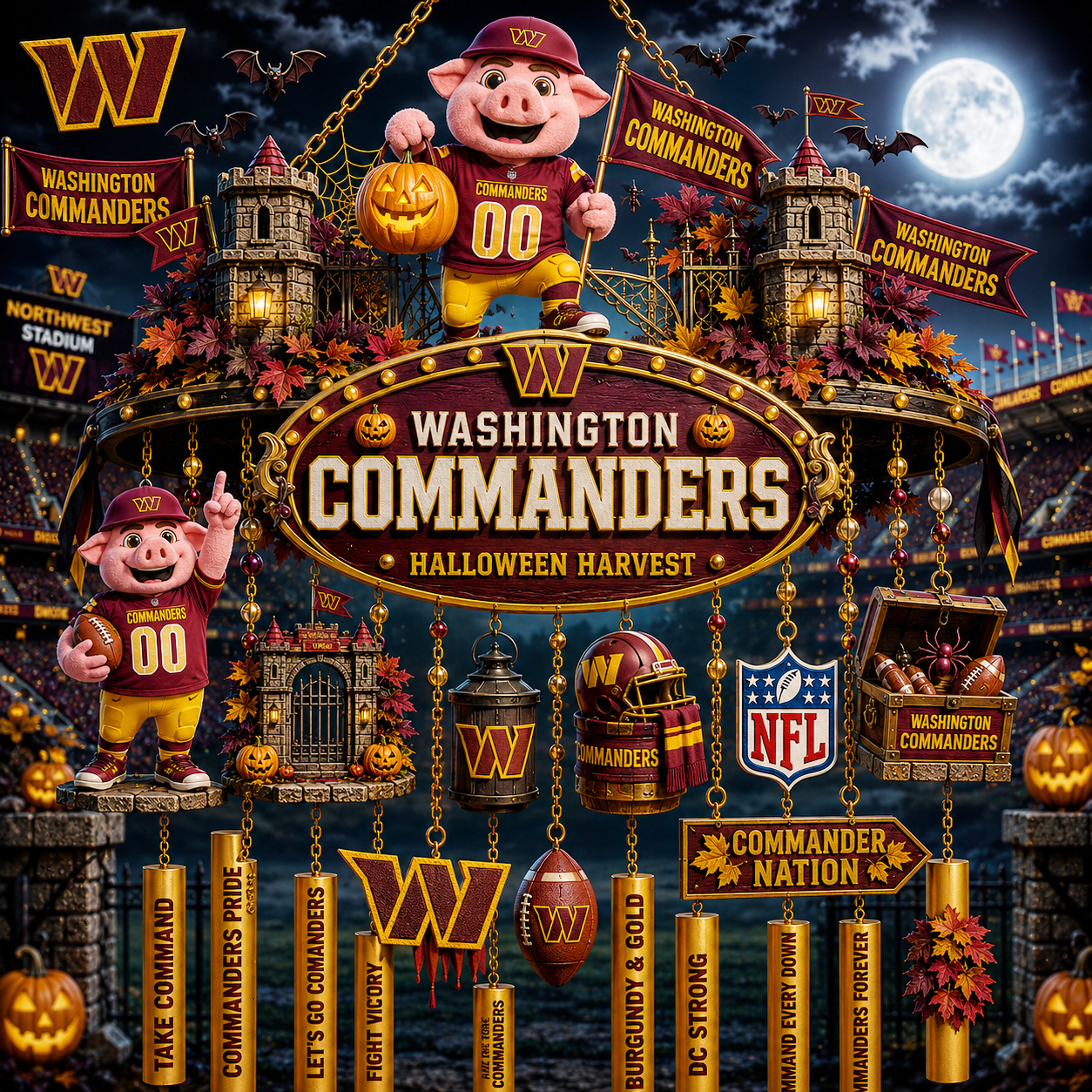 Premium NFL WC Halloween Wind Chime