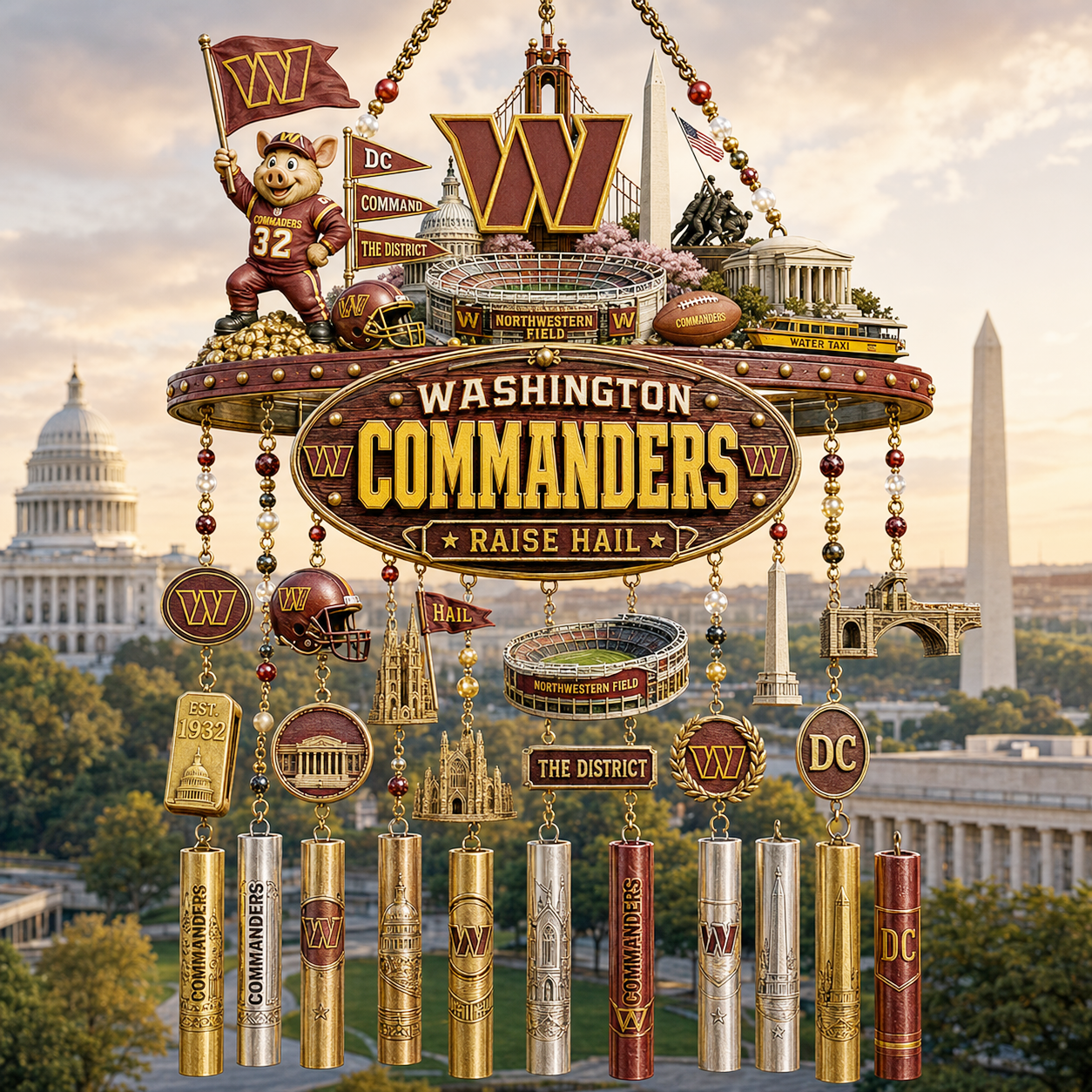 Premium NFL WC Heritage Wind Chime