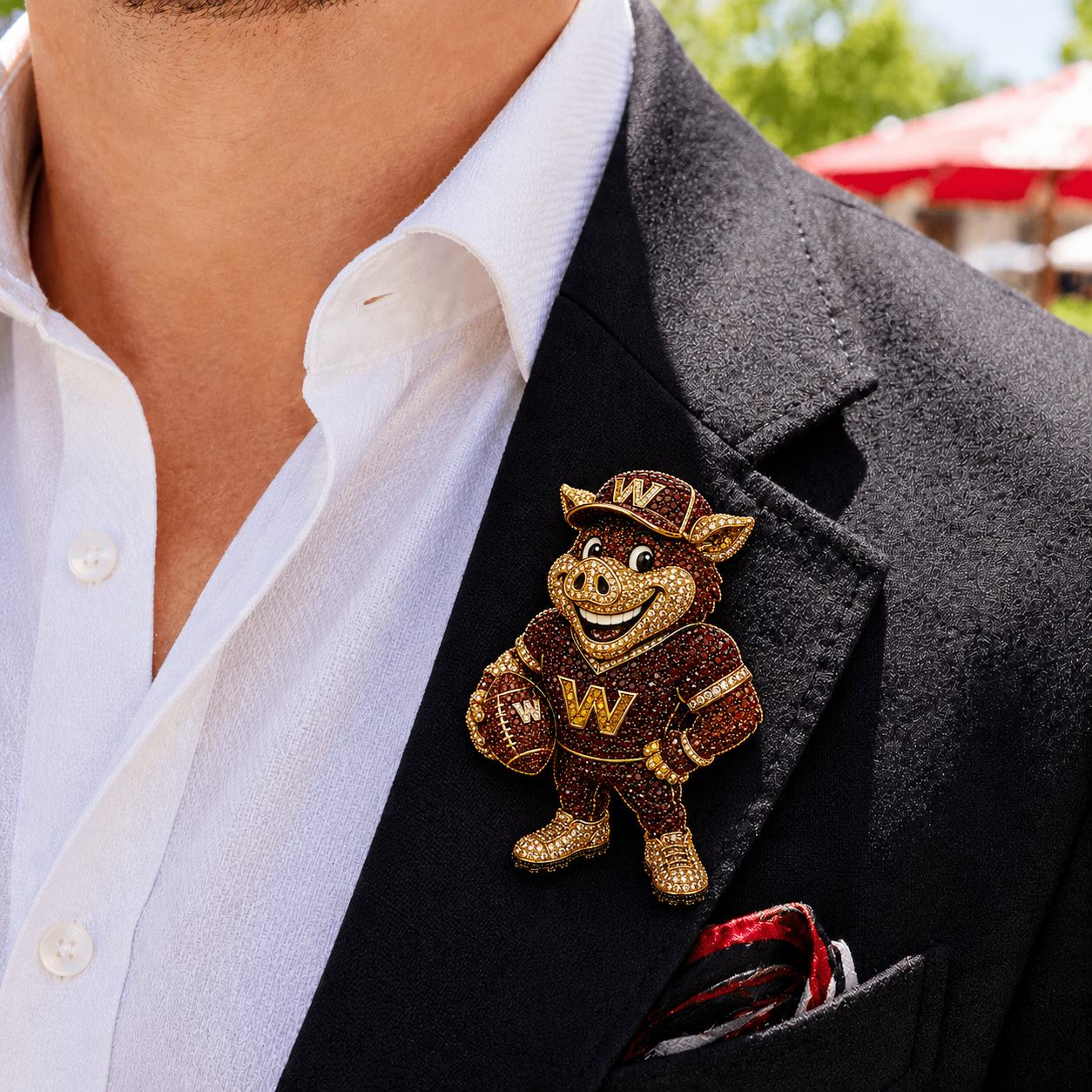 Premium NFL WC Luxury Sculptural Brooch