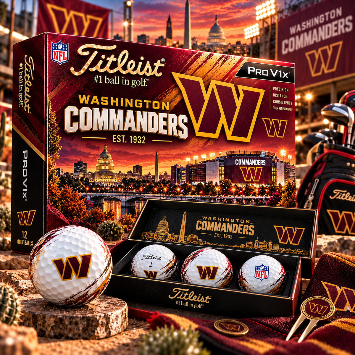 Premium NFL WC x Titleist Pro V1 Herritage Golf Ball Set V4