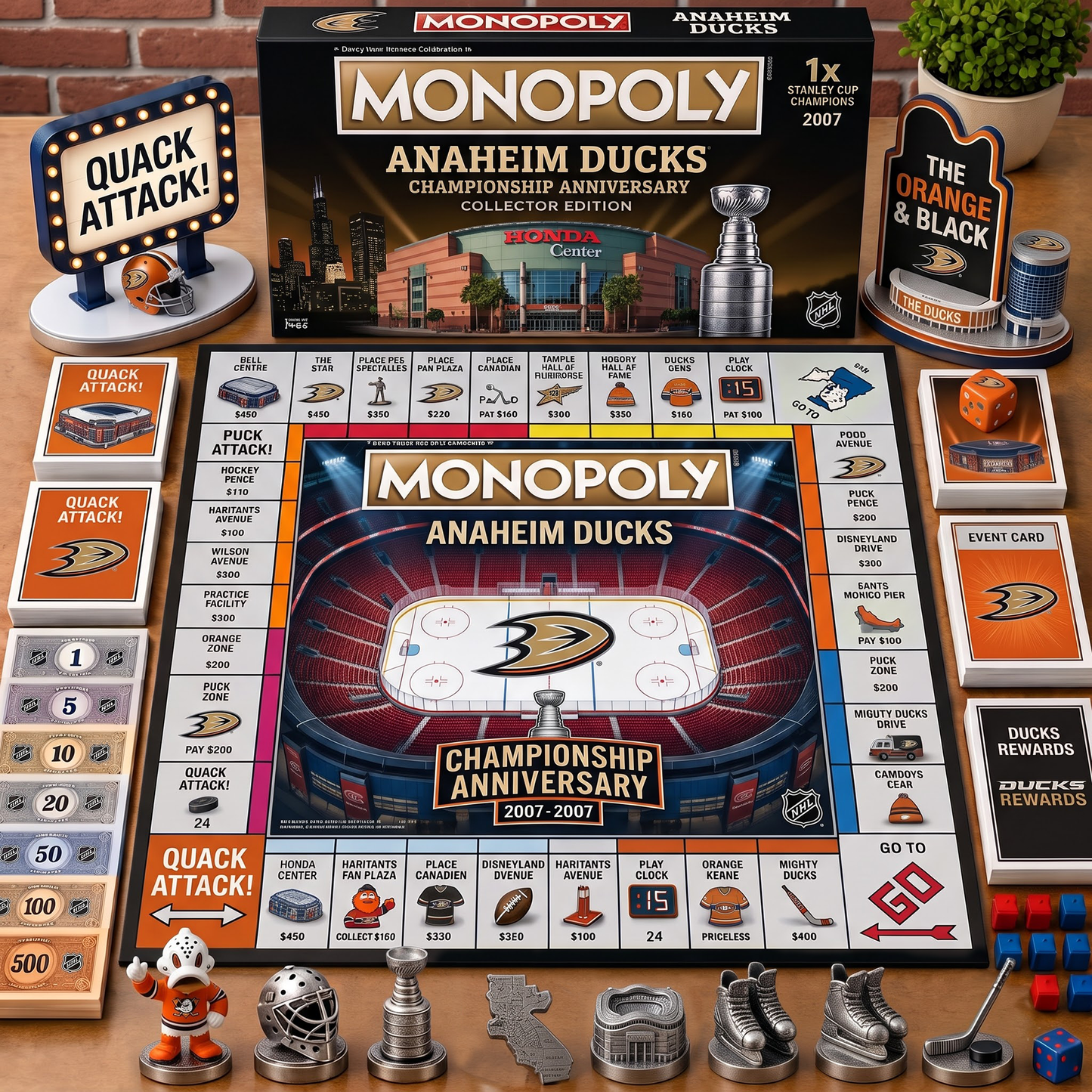 Premium NHL ANA Championship Anniversary  Monopoly Collector’s Edition Board Game V3
