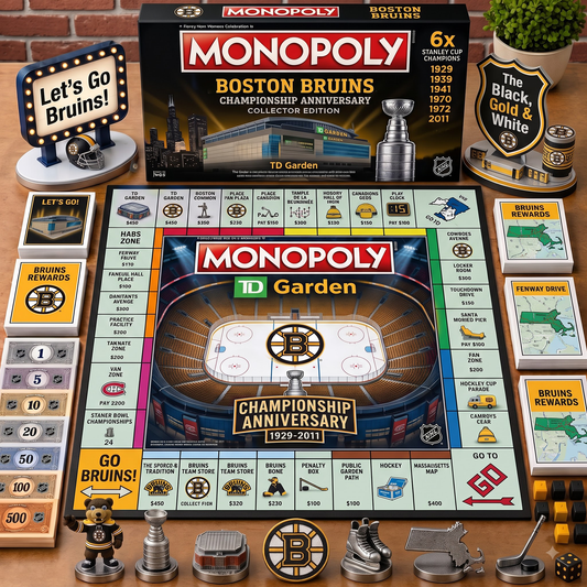 Premium NHL BOS Championship Anniversary  Monopoly Collector’s Edition Board Game V3