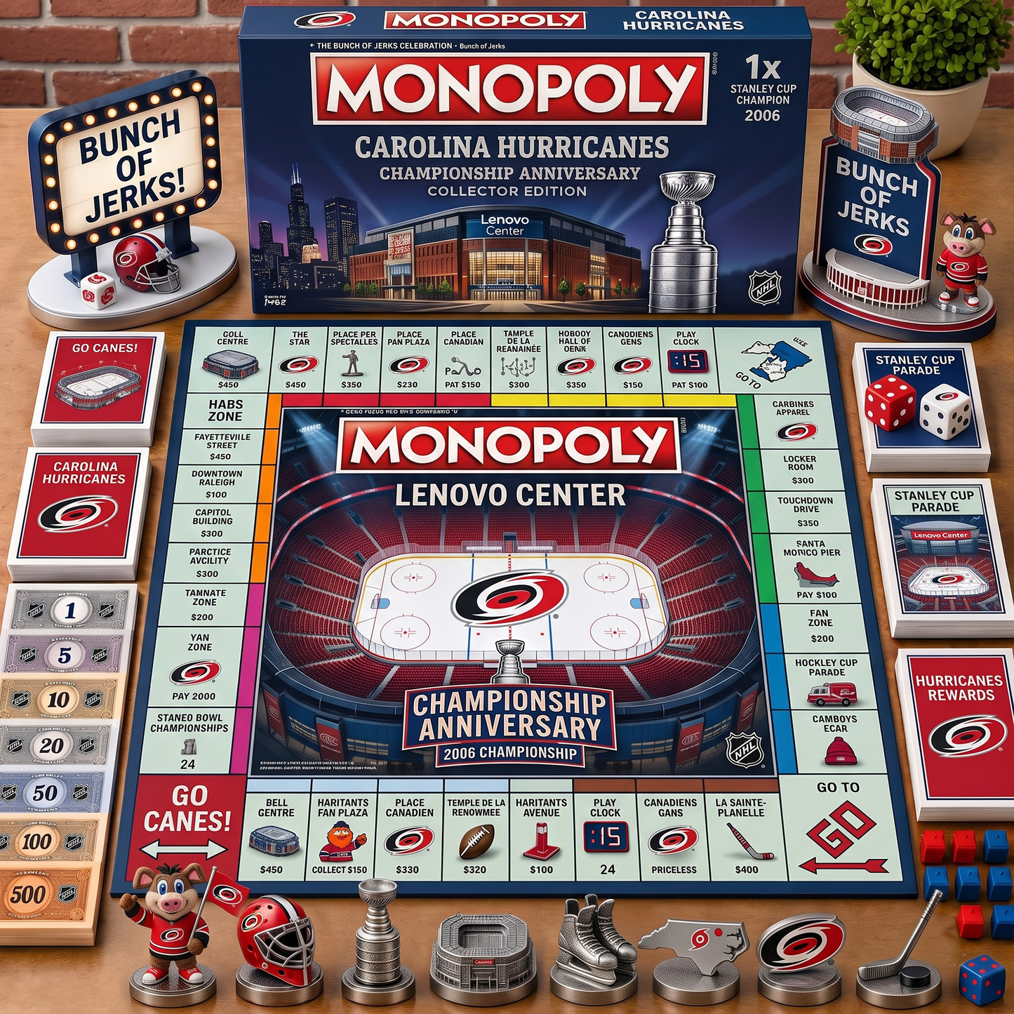 Premium NHL CAR Championship Anniversary  Monopoly Collector’s Edition Board Game V3