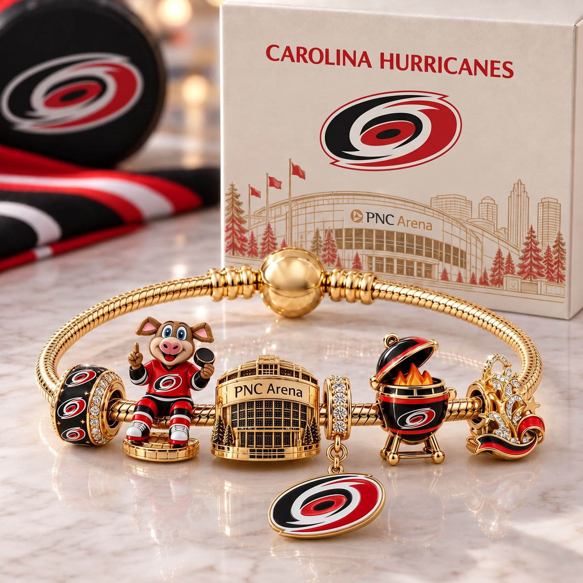 Premium NHL CAR Heritage Gold Charm Bracelet Set V3