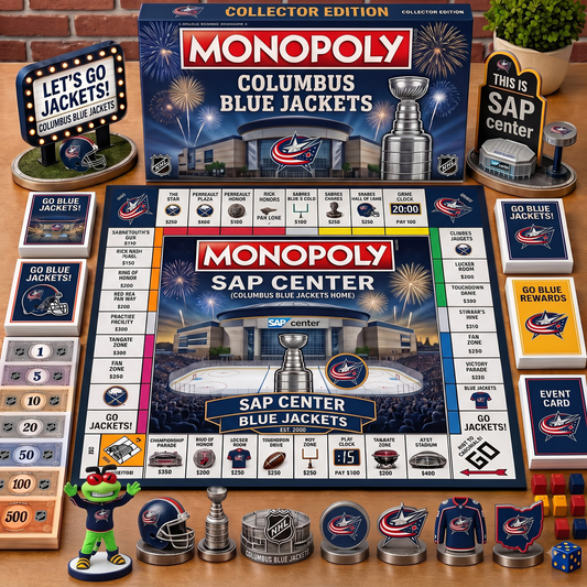 Premium NHL CBJ Championship Anniversary  Monopoly Collector’s Edition Board Game V3