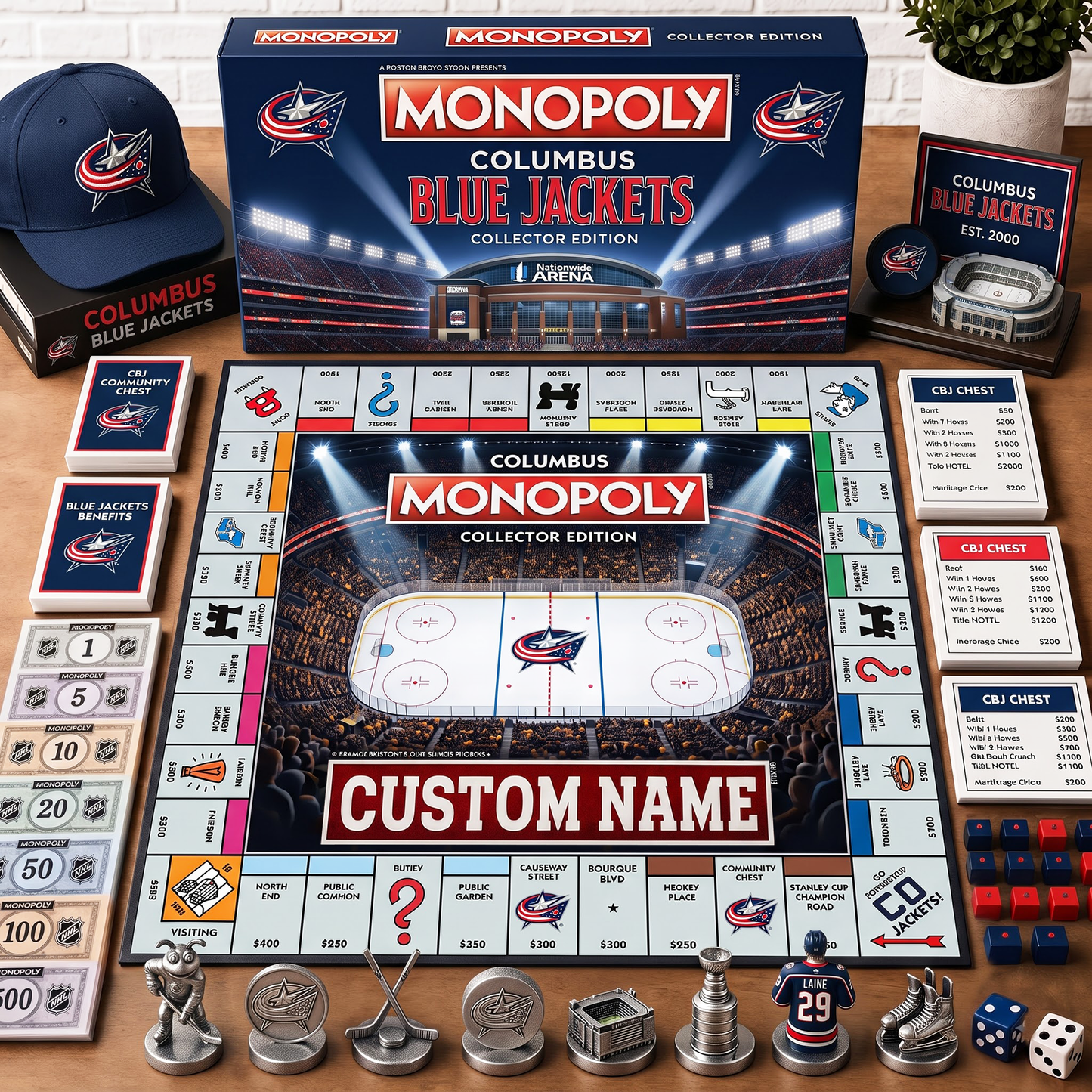 Premium NHL CBJ Collector’s Edition Board Game Custom name