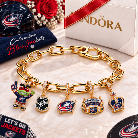 Premium NHL CBJ Game Day Gold Charm Bracelet V5