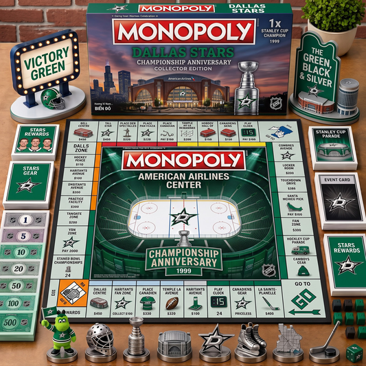 Premium NHL DAL Championship Anniversary  Monopoly Collector’s Edition Board Game V3