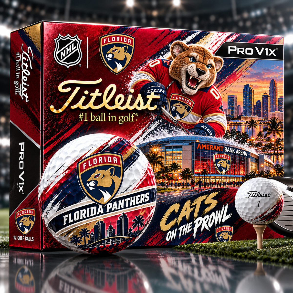 Premium NHL FP x Titleist Pro V1 Skyline & Stadium Golf Balls Set
