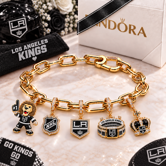 Premium NHL LAK Game Day Gold Charm Bracelet V5