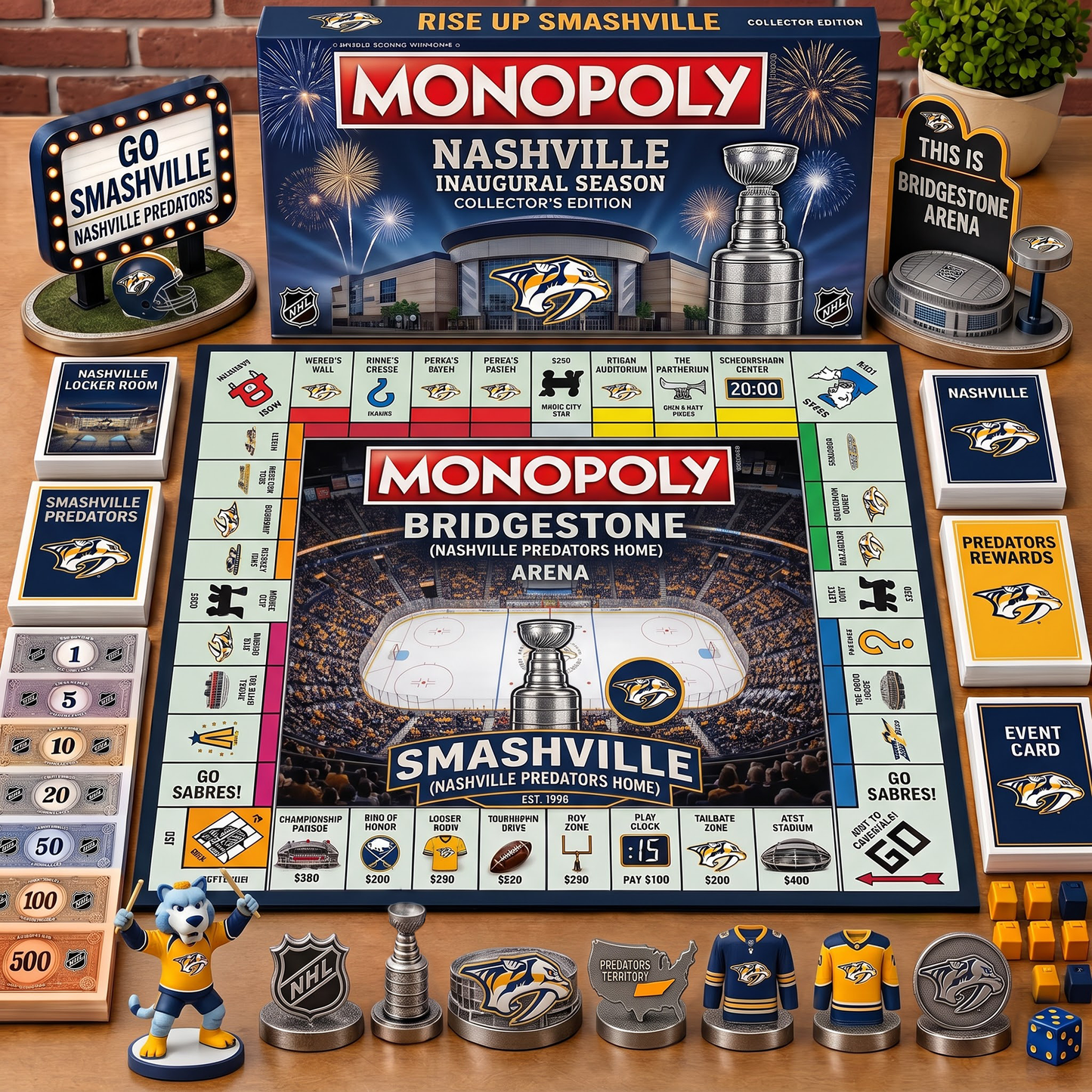 Premium NHL NAS Championship Anniversary  Monopoly Collector’s Edition Board Game V3
