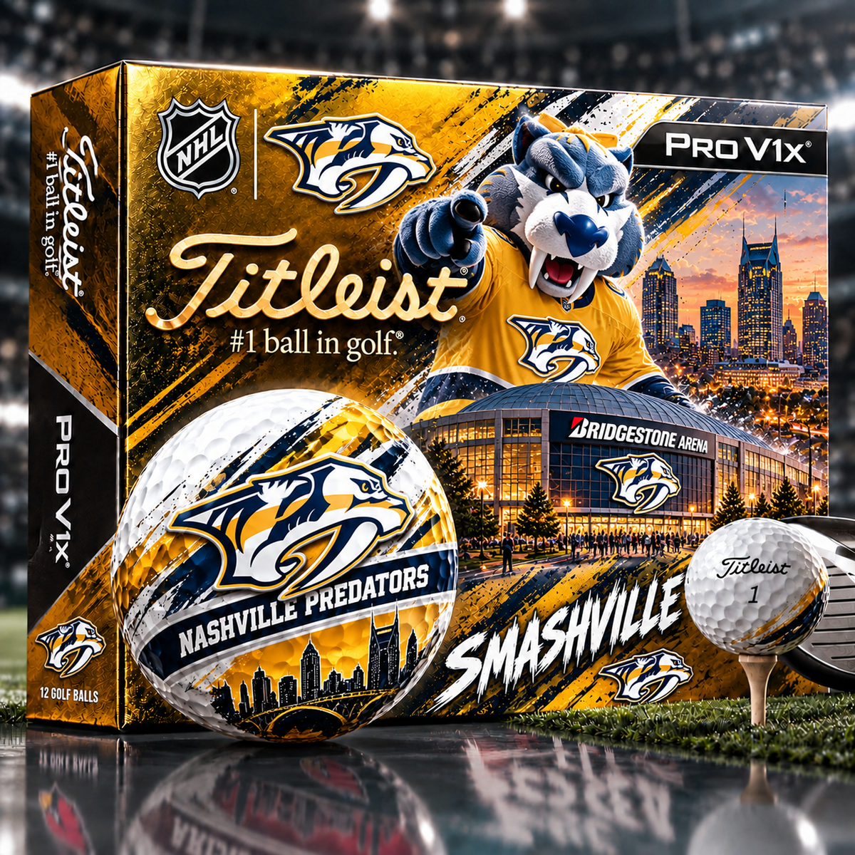Premium NHL NP x Titleist Pro V1 Skyline & Stadium Golf Balls Set