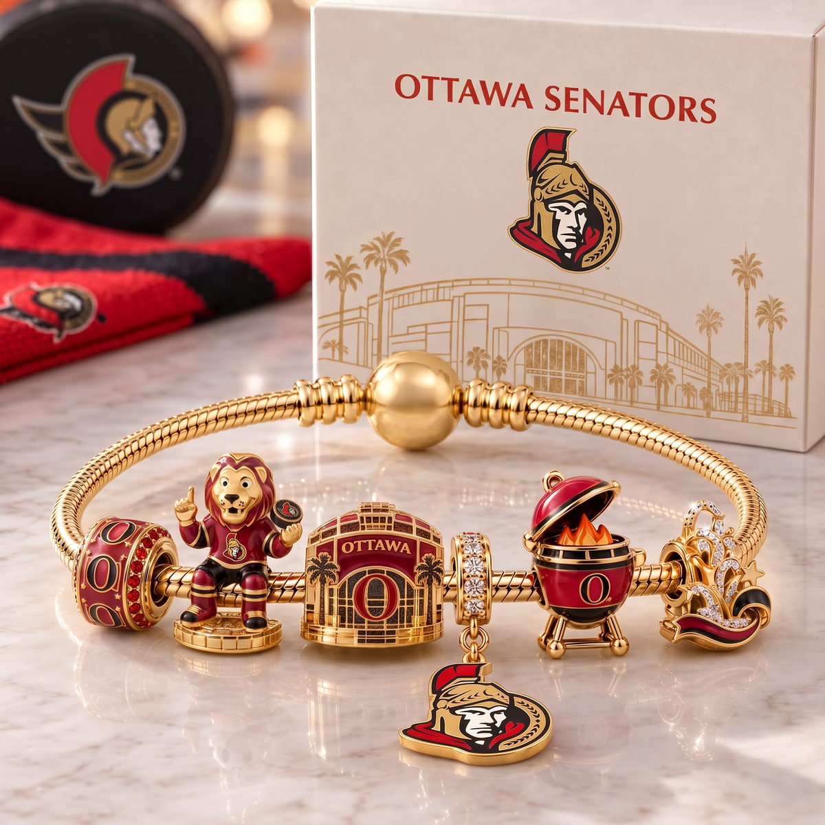 Premium NHL OTT Heritage Gold Charm Bracelet Set V3