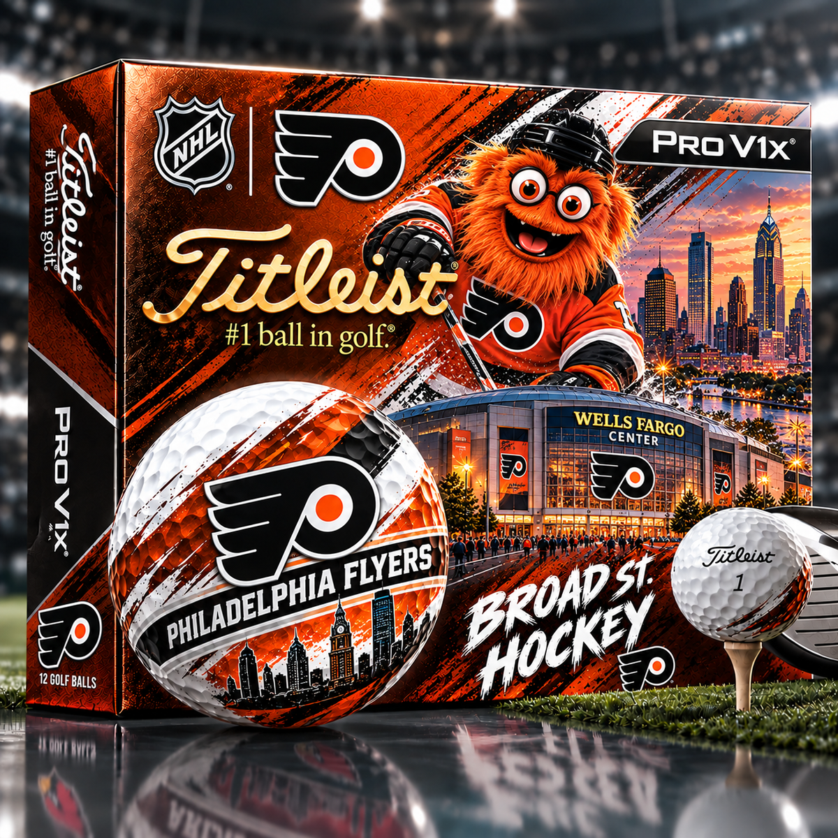Premium NHL PF x Titleist Pro V1 Skyline & Stadium Golf Balls Set