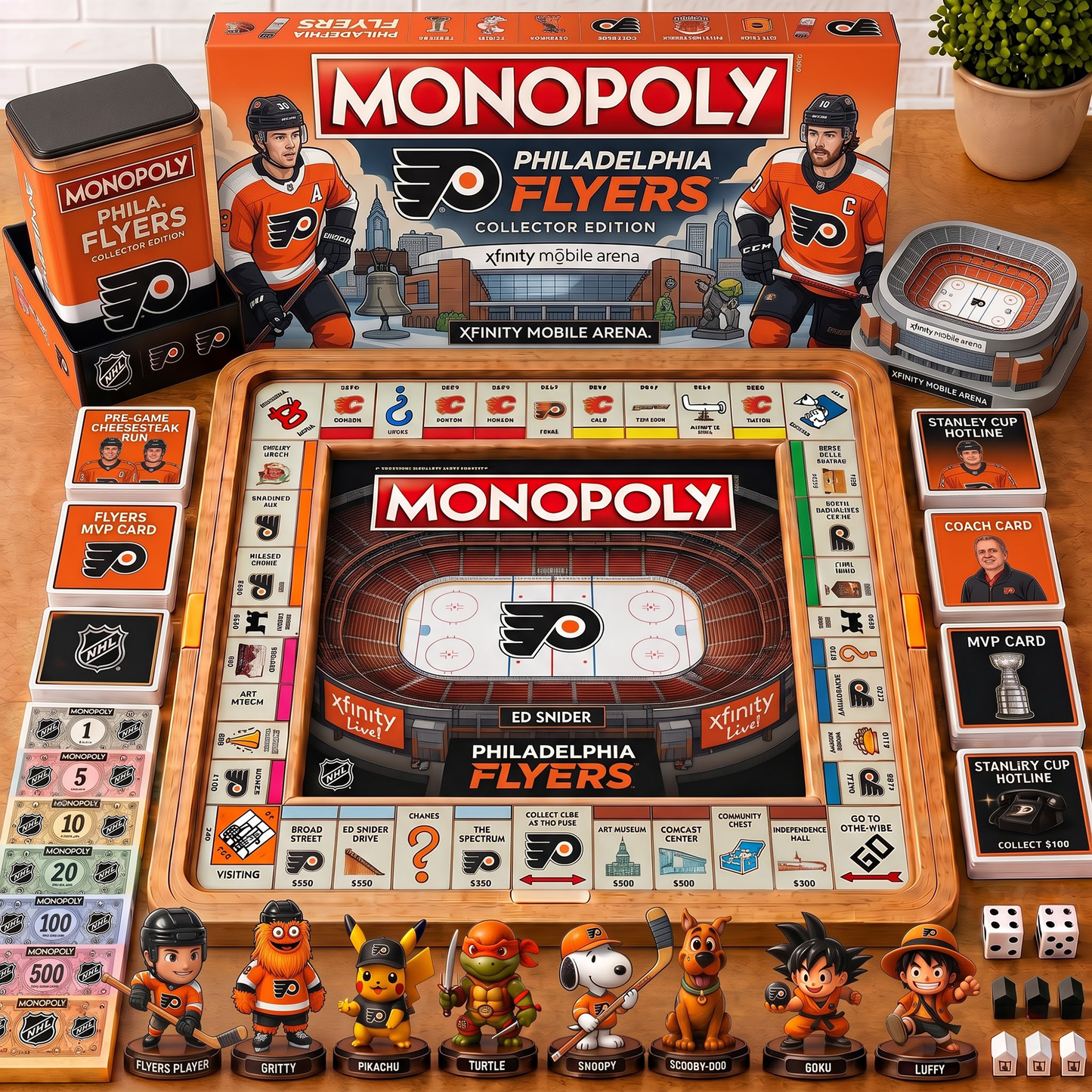 Premium NHL PHI Nest Monopoly Collector’s Edition Board Game V4