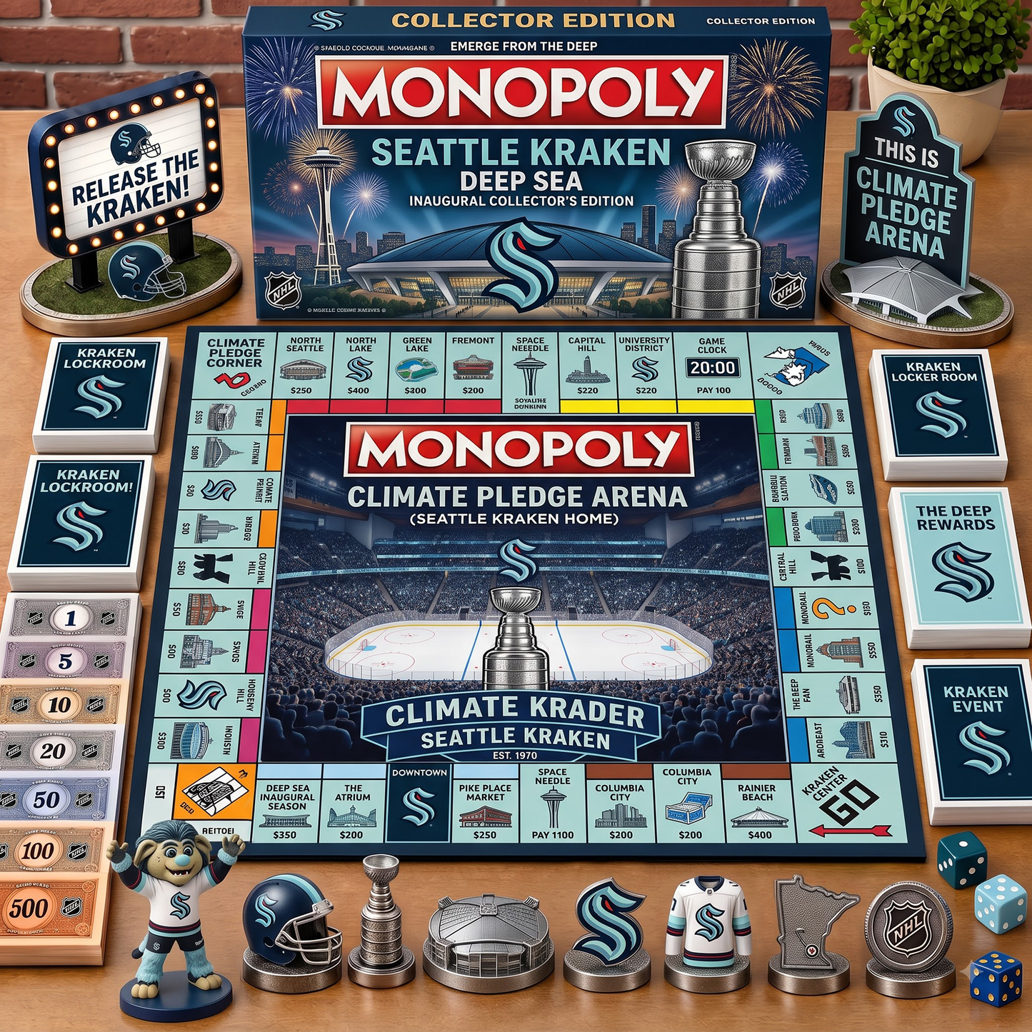 Premium NHL SEA Championship Anniversary  Monopoly Collector’s Edition Board Game V3