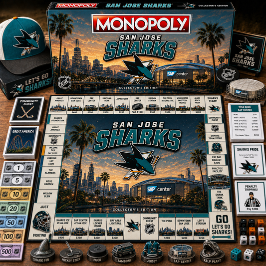 Premium NHL SJS Legacy Monopoly Collector’s Edition Board Game V2 NMD 150826 TTV