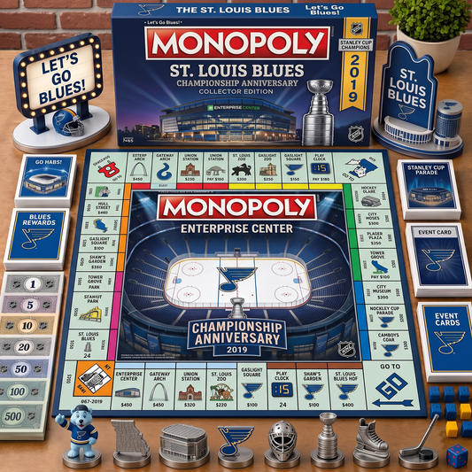 Premium NHL STL Championship Anniversary  Monopoly Collector’s Edition Board Game V3